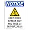 Signmission OSHA Notice, 7" Height, Keep Work Spaces Tidy Sign With Symbol, 7" X 5", Portrait OS-NS-D-57-V-13884 - alternate 1